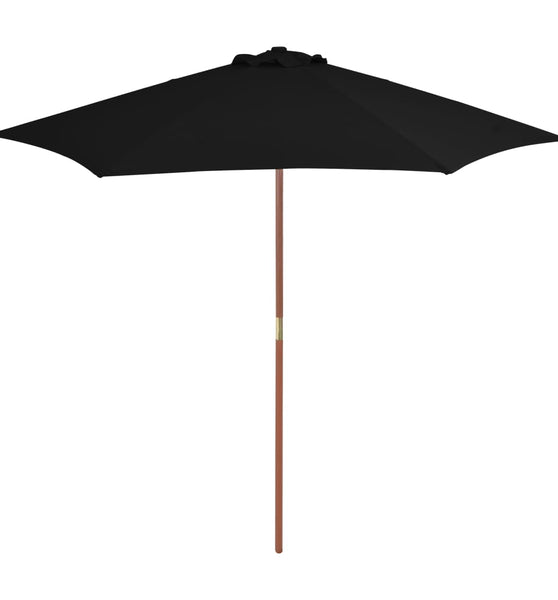 Sonnenschirm mit Holz-Mast 270 cm Schwarz