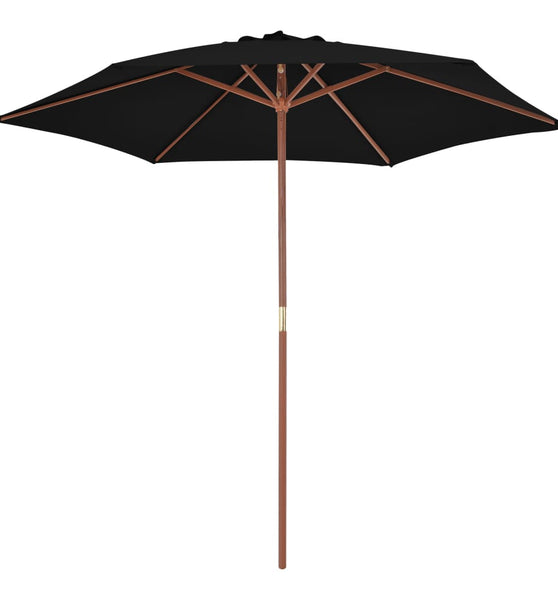 Sonnenschirm mit Holz-Mast 270 cm Schwarz