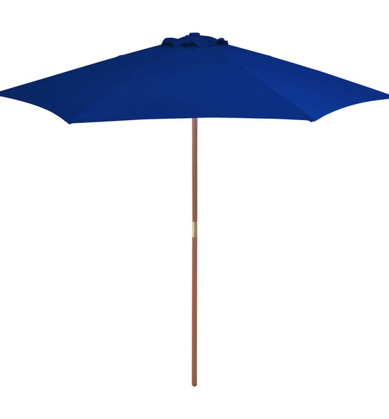 Sonnenschirm mit Holz-Mast 270 cm Blau