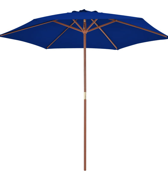 Sonnenschirm mit Holz-Mast 270 cm Blau
