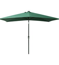 Sonnenschirm mit LEDs und Stahl-Mast Grün 2x3 m