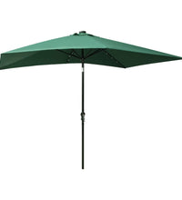 Sonnenschirm mit LEDs und Stahl-Mast Grün 2x3 m