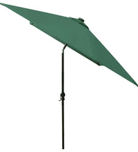 Sonnenschirm mit LEDs und Stahl-Mast Grün 2x3 m