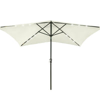 Sonnenschirm mit LEDs und Stahl-Mast Sandweiß 2x3 m