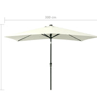 Sonnenschirm mit LEDs und Stahl-Mast Sandweiß 2x3 m