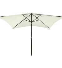 Sonnenschirm mit LEDs und Stahl-Mast Sandweiß 2x3 m
