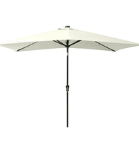 Sonnenschirm mit LEDs und Stahl-Mast Sandweiß 2x3 m