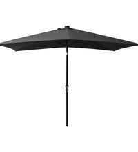 Sonnenschirm mit LEDs und Stahl-Mast Anthrazit 2x3 m