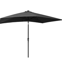 Sonnenschirm mit LEDs und Stahl-Mast Anthrazit 2x3 m
