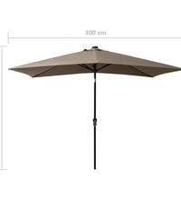 Sonnenschirm mit LEDs und Stahl-Mast Taupe 2x3 m