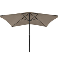 Sonnenschirm mit LEDs und Stahl-Mast Taupe 2x3 m