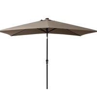 Sonnenschirm mit LEDs und Stahl-Mast Taupe 2x3 m
