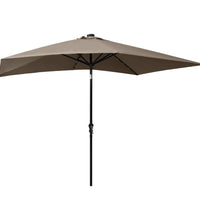 Sonnenschirm mit LEDs und Stahl-Mast Taupe 2x3 m