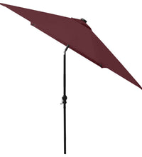 Sonnenschirm mit LEDs und Stahl-Mast Bordeauxrot 2x3 m