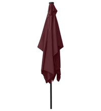 Sonnenschirm mit LEDs und Stahl-Mast Bordeauxrot 2x3 m