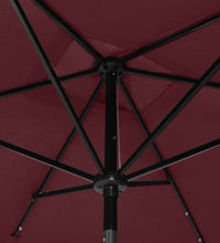 Sonnenschirm mit LEDs und Stahl-Mast Bordeauxrot 2x3 m