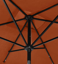 Sonnenschirm mit LEDs und Stahl-Mast Terrakottarot 2x3 m