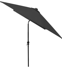 Sonnenschirm mit LEDs und Stahl-Mast Schwarz 2x3 m