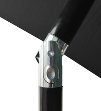 Sonnenschirm mit LEDs und Stahl-Mast Schwarz 2x3 m