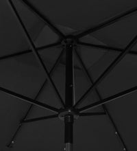 Sonnenschirm mit LEDs und Stahl-Mast Schwarz 2x3 m