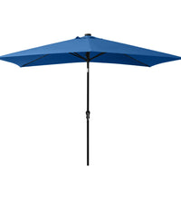 Sonnenschirm mit LEDs und Stahl-Mast Azurblau 2x3 m