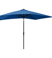 Sonnenschirm mit LEDs und Stahl-Mast Azurblau 2x3 m