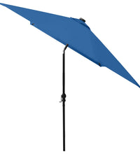 Sonnenschirm mit LEDs und Stahl-Mast Azurblau 2x3 m
