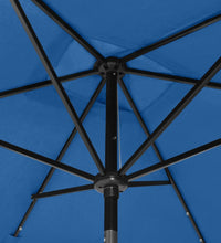 Sonnenschirm mit LEDs und Stahl-Mast Azurblau 2x3 m
