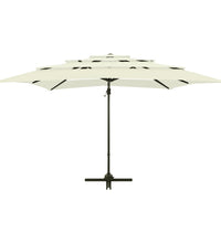 Sonnenschirm mit Aluminium-Mast 4-lagig Sandfarben 250x250 cm