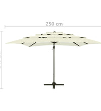 Sonnenschirm mit Aluminium-Mast 4-lagig Sandfarben 250x250 cm
