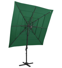 Sonnenschirm mit Aluminium-Mast 4-lagig Grün 250x250 cm
