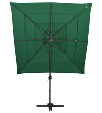 Sonnenschirm mit Aluminium-Mast 4-lagig Grün 250x250 cm