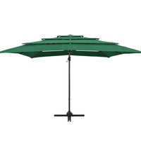 Sonnenschirm mit Aluminium-Mast 4-lagig Grün 250x250 cm
