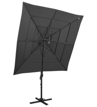 Sonnenschirm mit Aluminium-Mast 4-lagig Anthrazit 250x250 cm