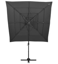 Sonnenschirm mit Aluminium-Mast 4-lagig Anthrazit 250x250 cm