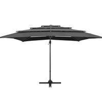 Sonnenschirm mit Aluminium-Mast 4-lagig Anthrazit 250x250 cm