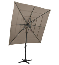 Sonnenschirm mit Aluminium-Mast 4-lagig Taupe 250x250 cm