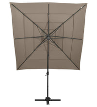 Sonnenschirm mit Aluminium-Mast 4-lagig Taupe 250x250 cm