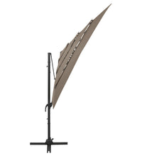 Sonnenschirm mit Aluminium-Mast 4-lagig Taupe 250x250 cm