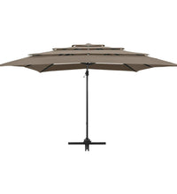 Sonnenschirm mit Aluminium-Mast 4-lagig Taupe 250x250 cm