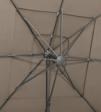 Sonnenschirm mit Aluminium-Mast 4-lagig Taupe 250x250 cm