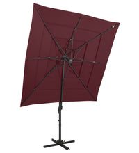 Sonnenschirm mit Aluminium-Mast 4-lagig Bordeauxrot 250x250 cm