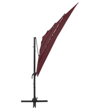 Sonnenschirm mit Aluminium-Mast 4-lagig Bordeauxrot 250x250 cm