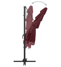 Sonnenschirm mit Aluminium-Mast 4-lagig Bordeauxrot 250x250 cm