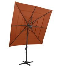 Sonnenschirm mit Aluminium-Mast 4-lagig Terrakotta 250x250 cm