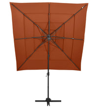 Sonnenschirm mit Aluminium-Mast 4-lagig Terrakotta 250x250 cm