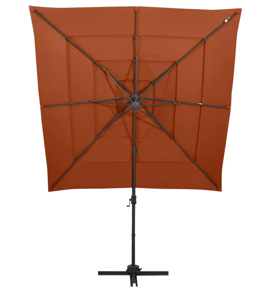 Sonnenschirm mit Aluminium-Mast 4-lagig Terrakotta 250x250cm