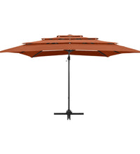 Sonnenschirm mit Aluminium-Mast 4-lagig Terrakotta 250x250 cm