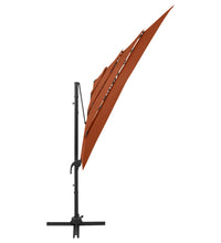 Sonnenschirm mit Aluminium-Mast 4-lagig Terrakotta 250x250 cm