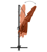 Sonnenschirm mit Aluminium-Mast 4-lagig Terrakotta 250x250 cm